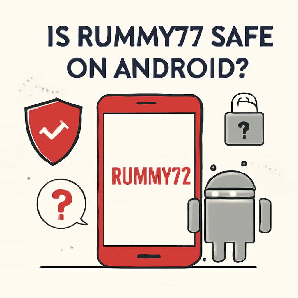 Diagram explaining safety measures for Rummy77 on Android.