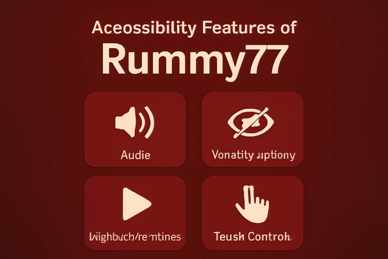 An informative scene showcasing the accessibility features of the Rummy77 app.