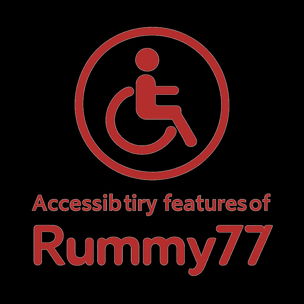 A badge symbolizing accessibility features of Rummy77.