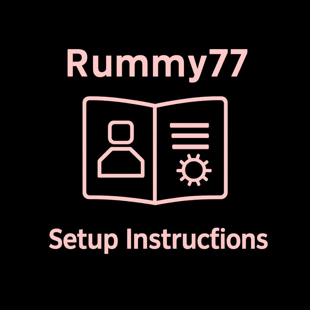 An icon representing Rummy77 setup instructions.
