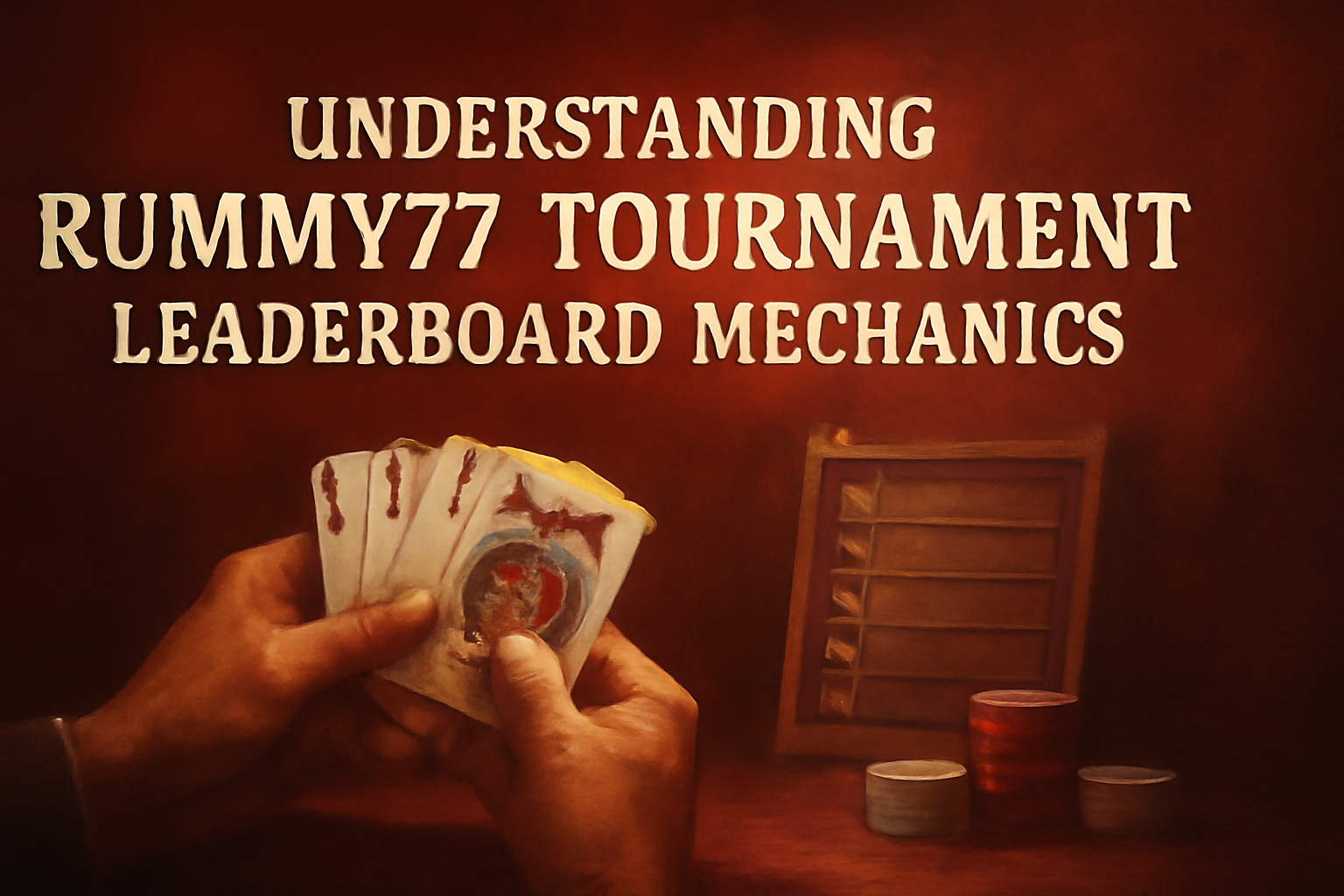 An informational scene showcasing the setup process for Rummy77.