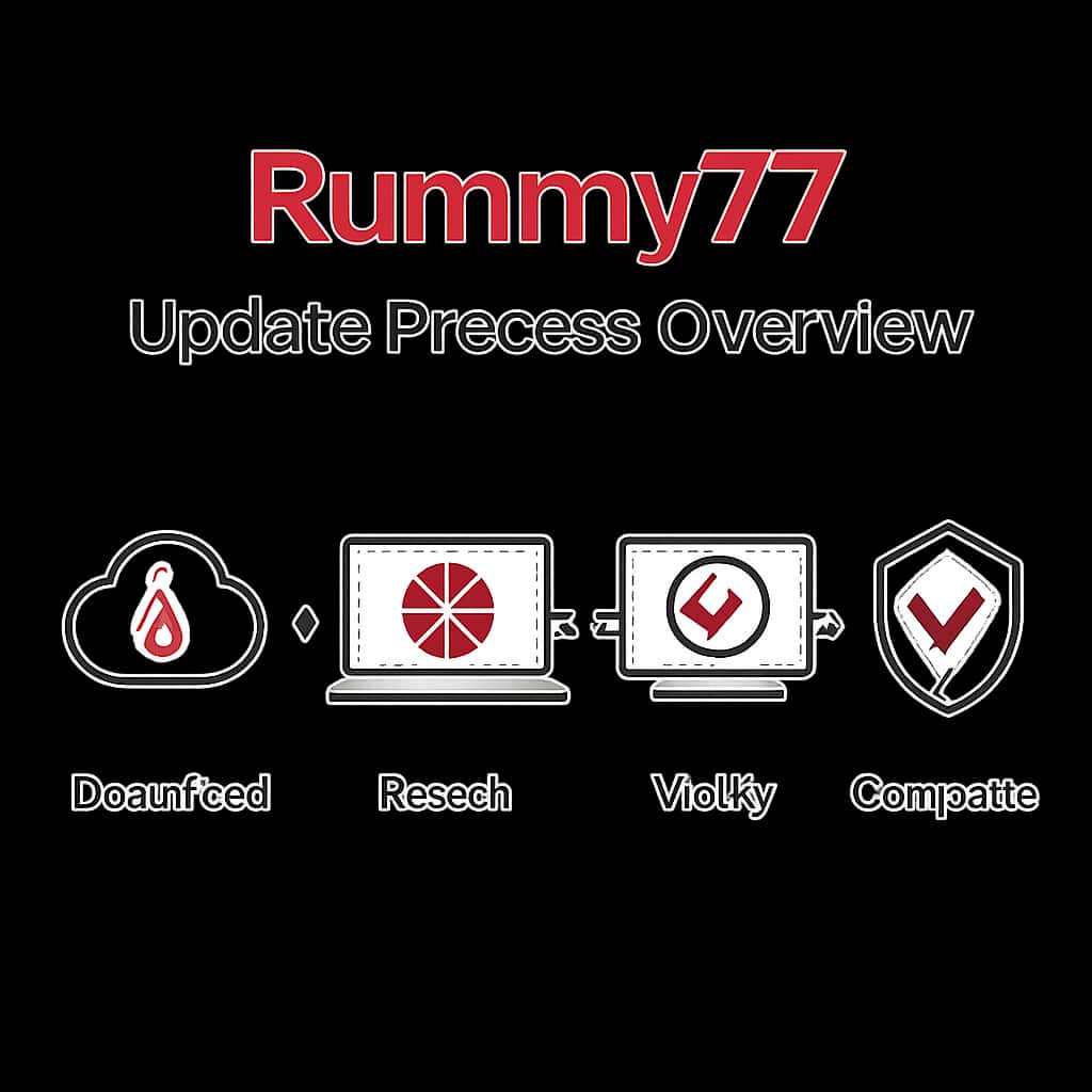 Diagram illustrating the Rummy77 update process steps.